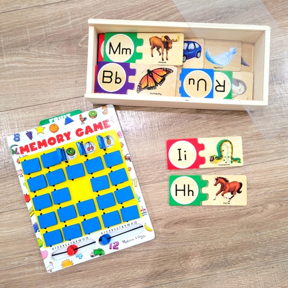 Melissa and Doug Memory game and alphabet Self-Correcting Letter puzzle - Picture 1 of 3
